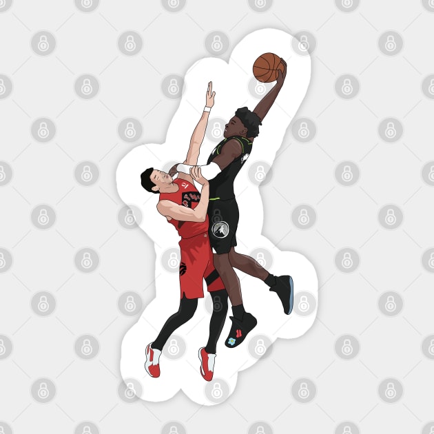 Anthony Edwards Posterize Dunk Sticker by xavierjfong